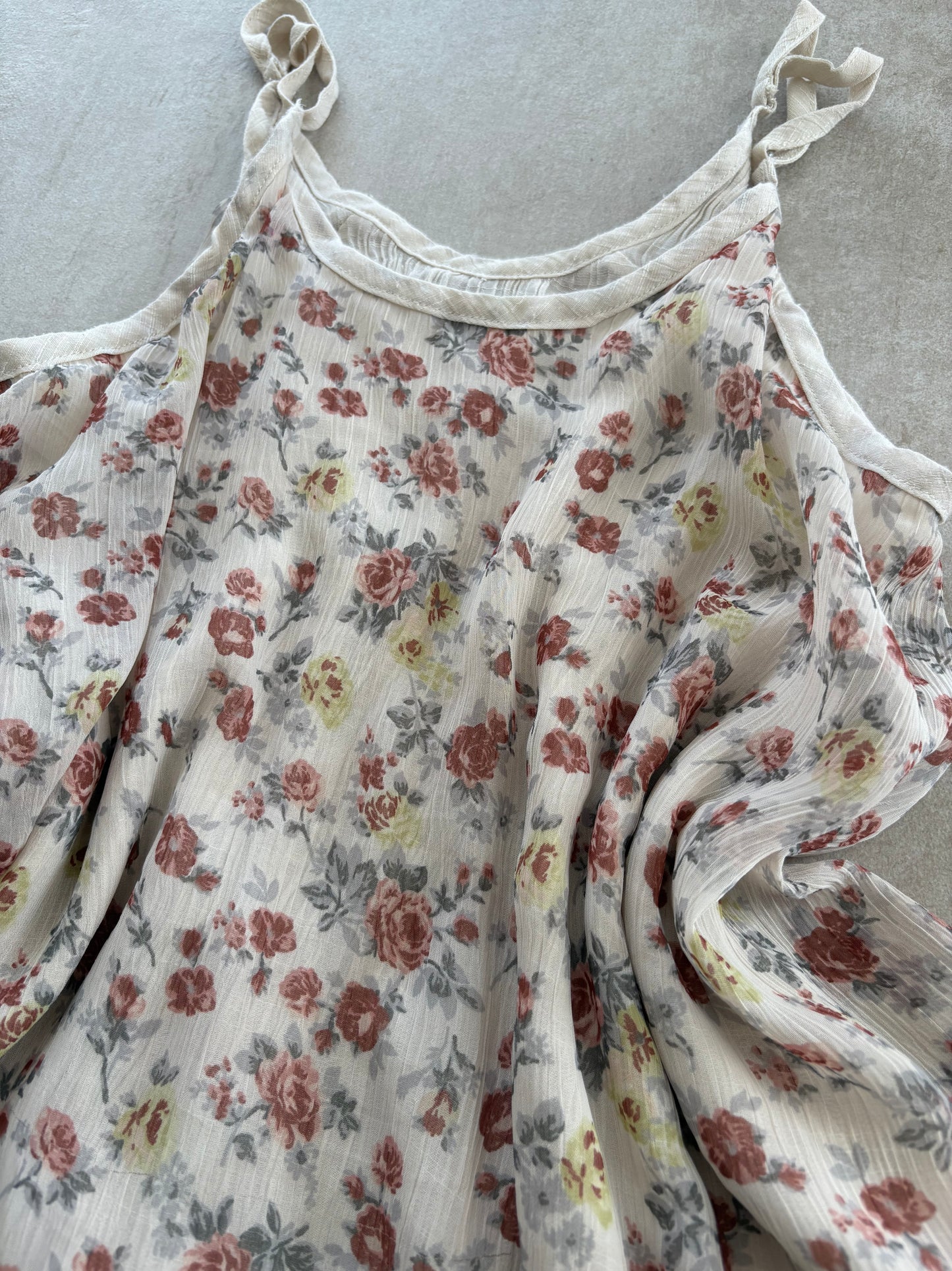 00's White Floral Cami