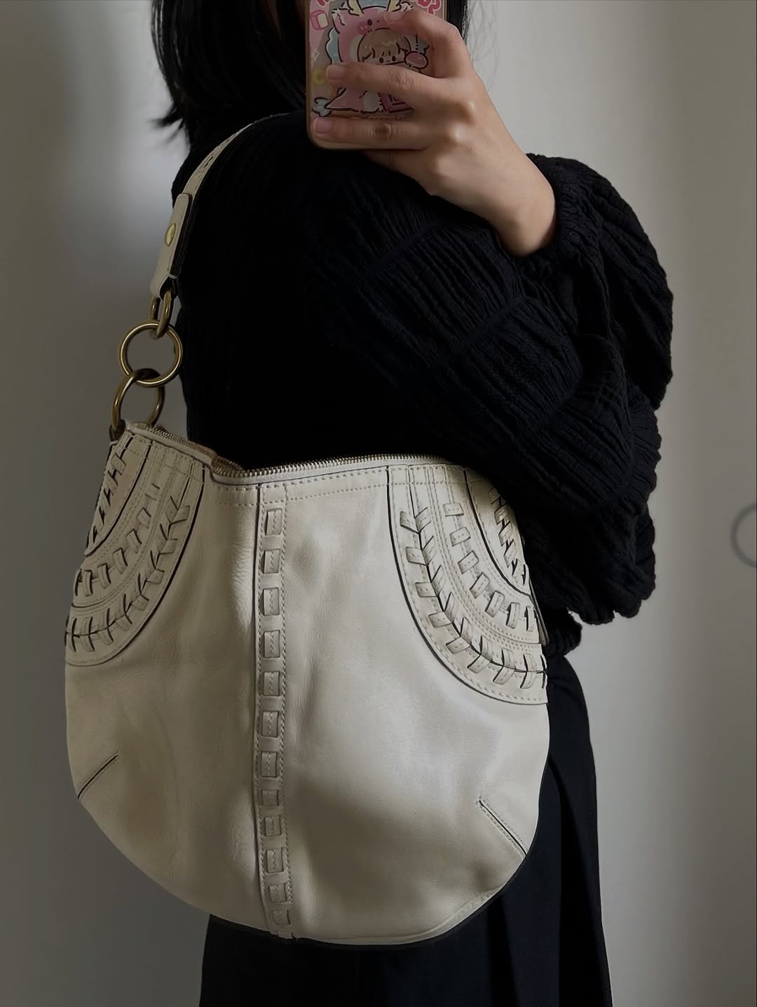 Coach Soho Hobo Bag With White Leather