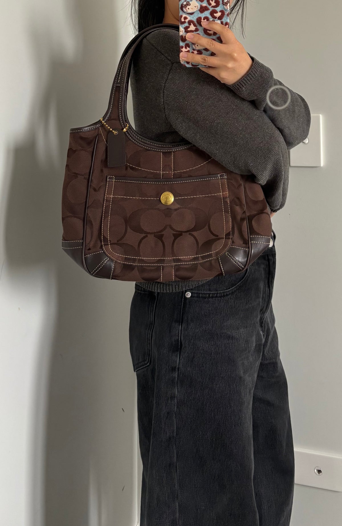 Coach Ergo Signature Tote Bag Choc Brown