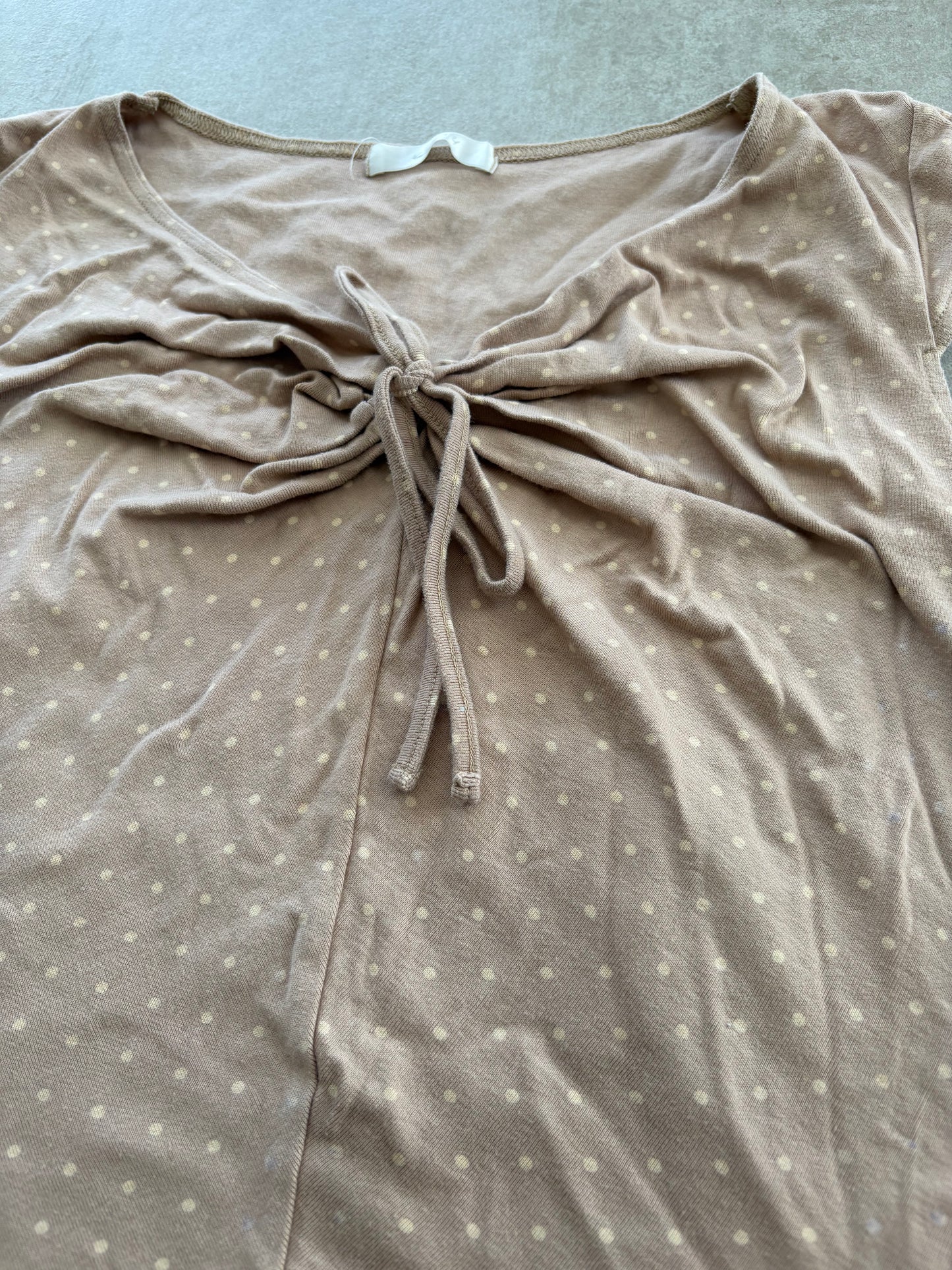 00's Light Pink Polka Dot Short Sleeve