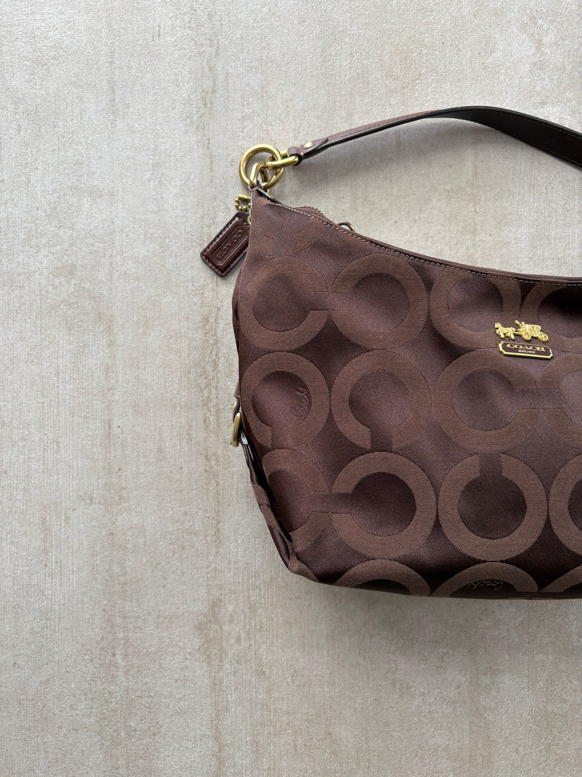 Coach Madison Op Art Hobo Bag Choc Brown