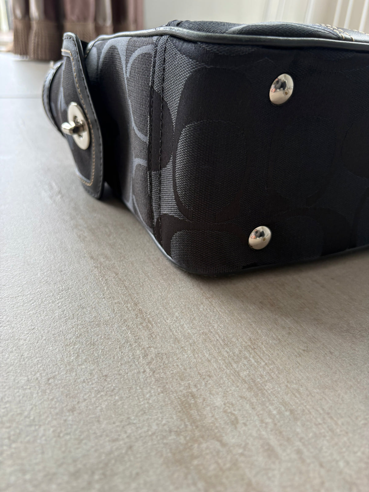 Coach Signature Black Canvas Tote