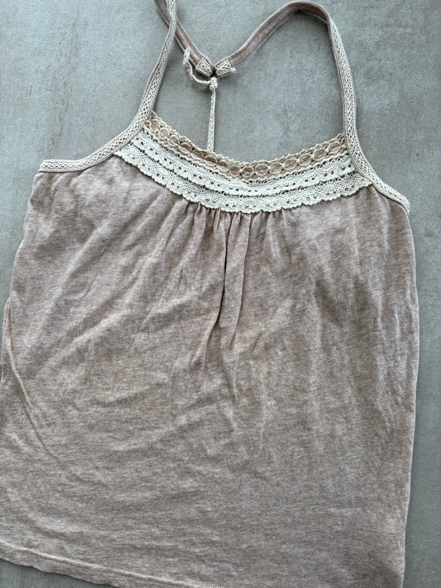 00's Japanese Beige Cotton Halter Top