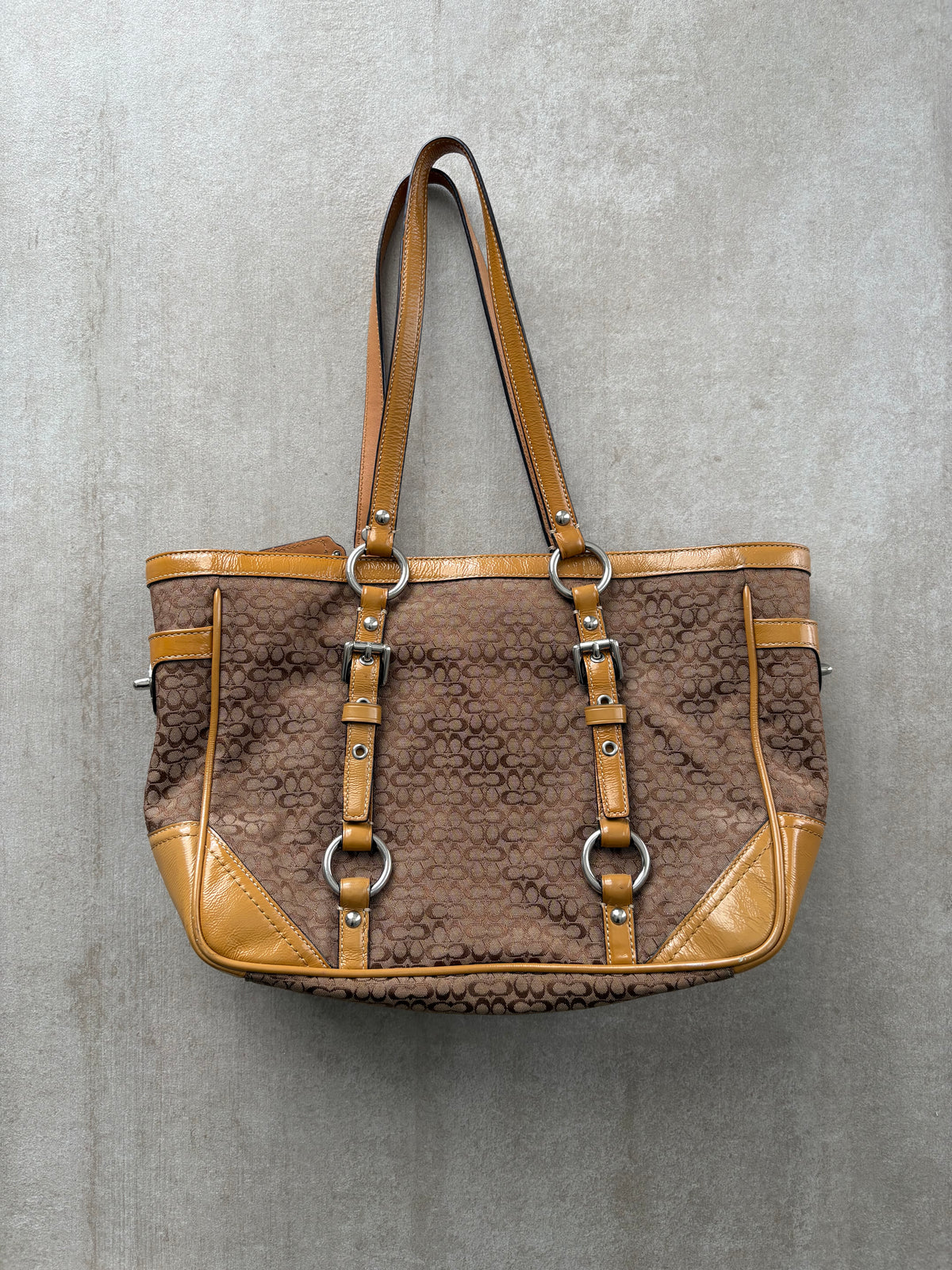 Coach Signature Brown Jacquard Gallery Tote