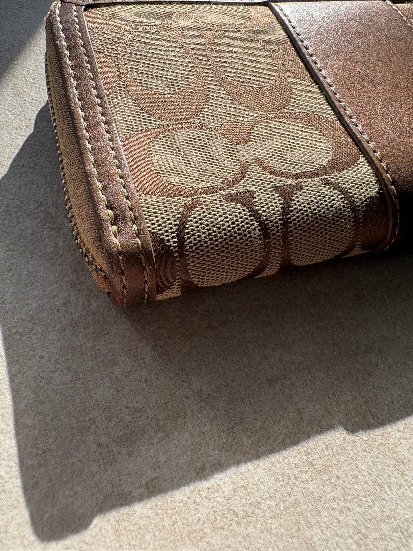 Coach Signature C Tan Wallet