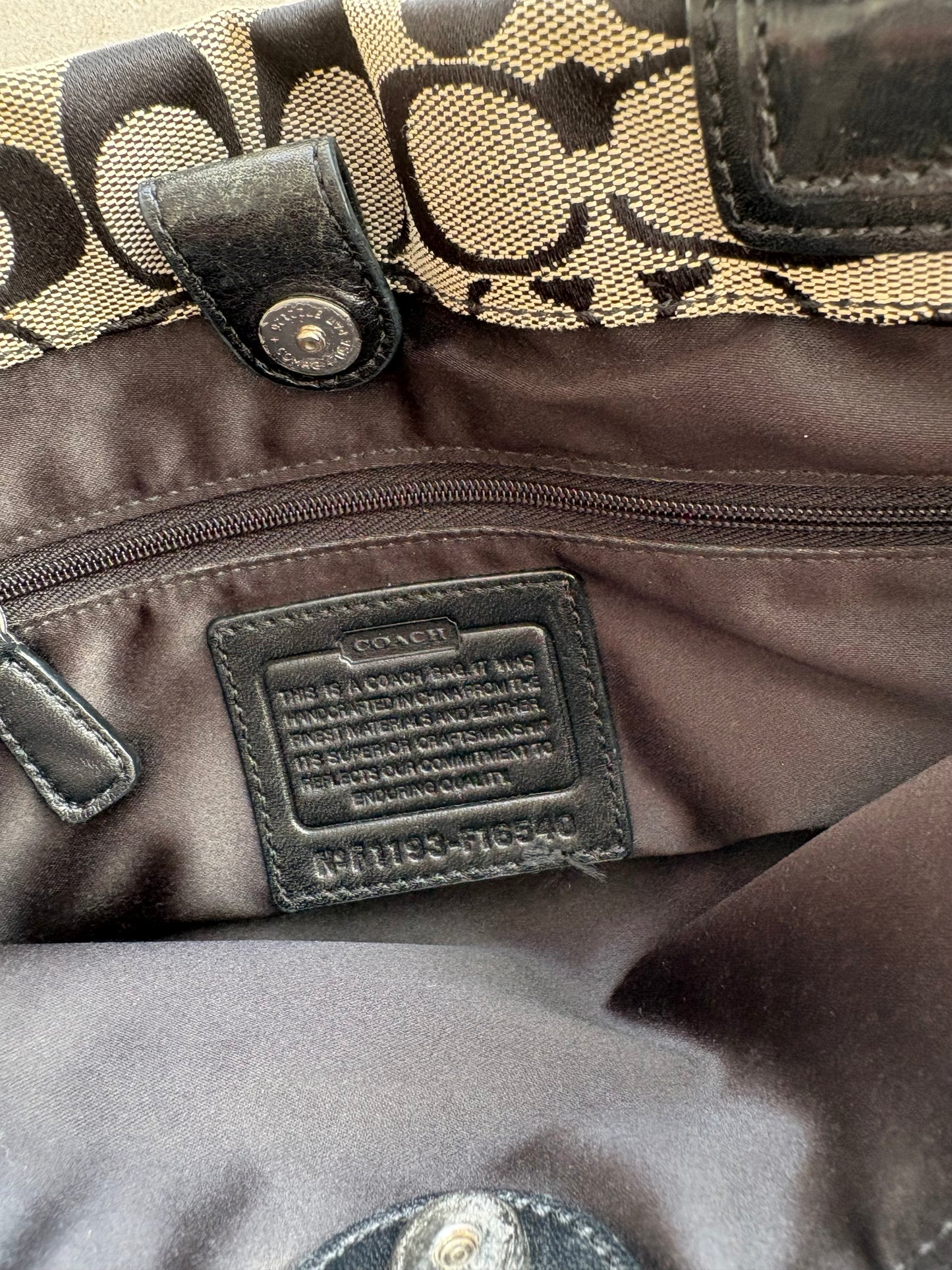 Coach Jacquard Signature Shoulder Satchel Bag