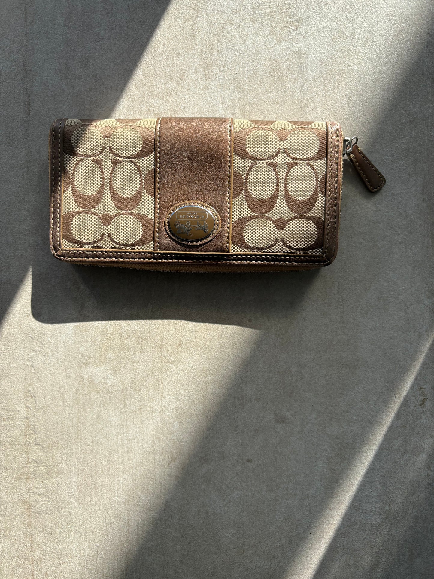Coach Signature C Tan Wallet