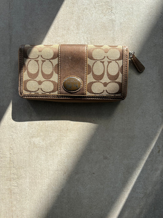 Coach Signature C Tan Wallet