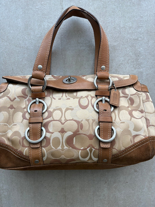 Coach Chelsea Optic Signature Turnlock Satchel
