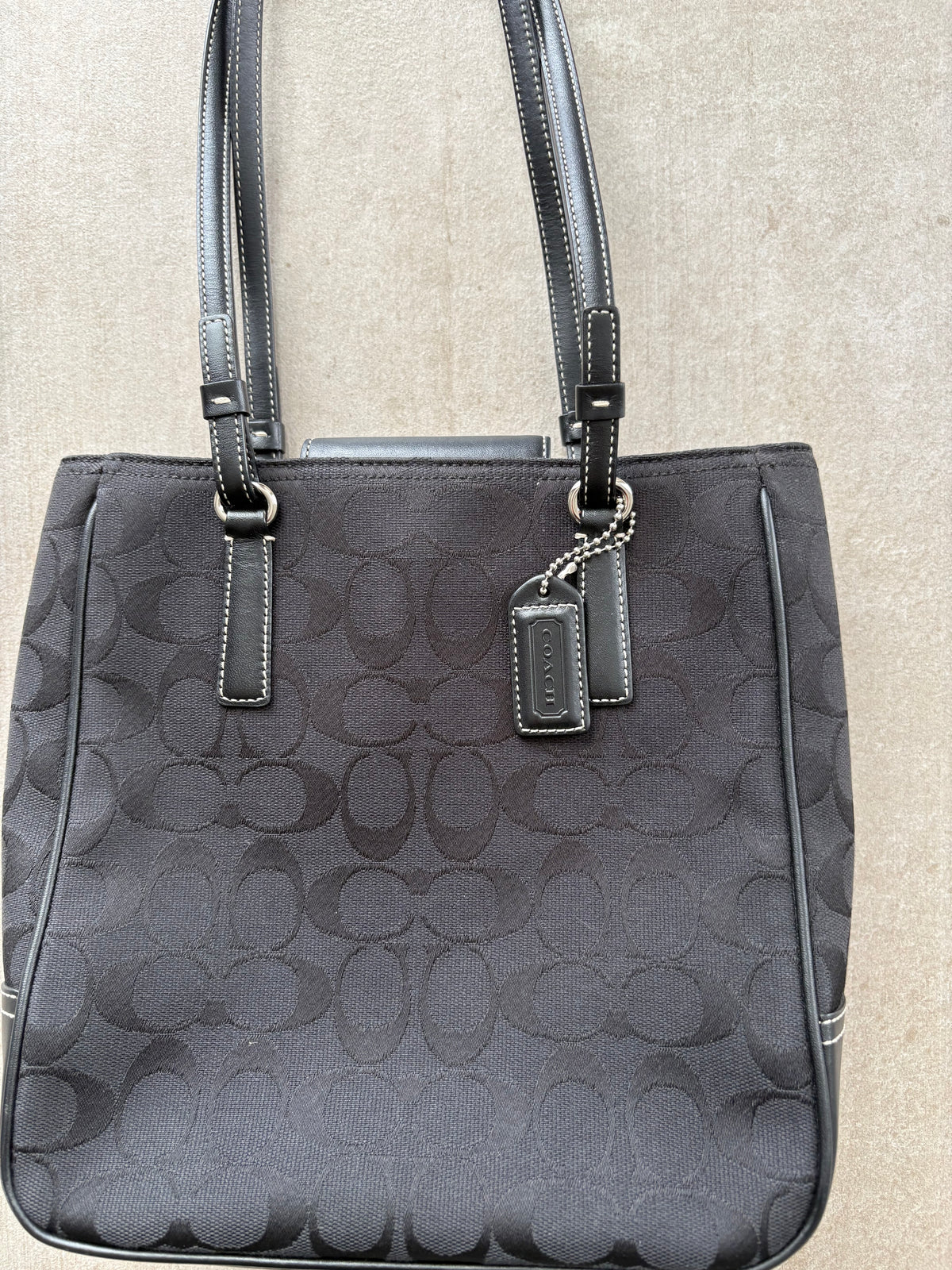 Coach Black Optic Signature C Small Bucket Bag