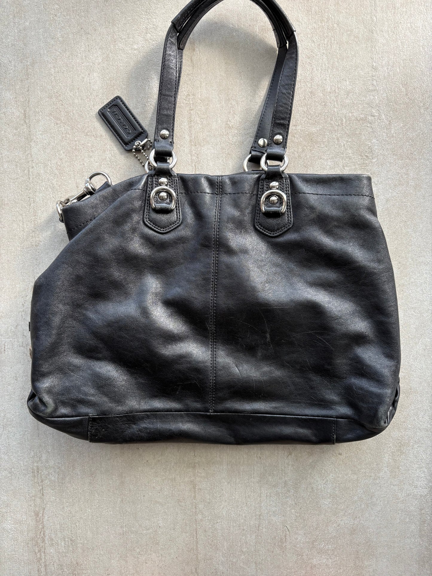 Coach Ashley Black Leather 2Way Shoulder Bag