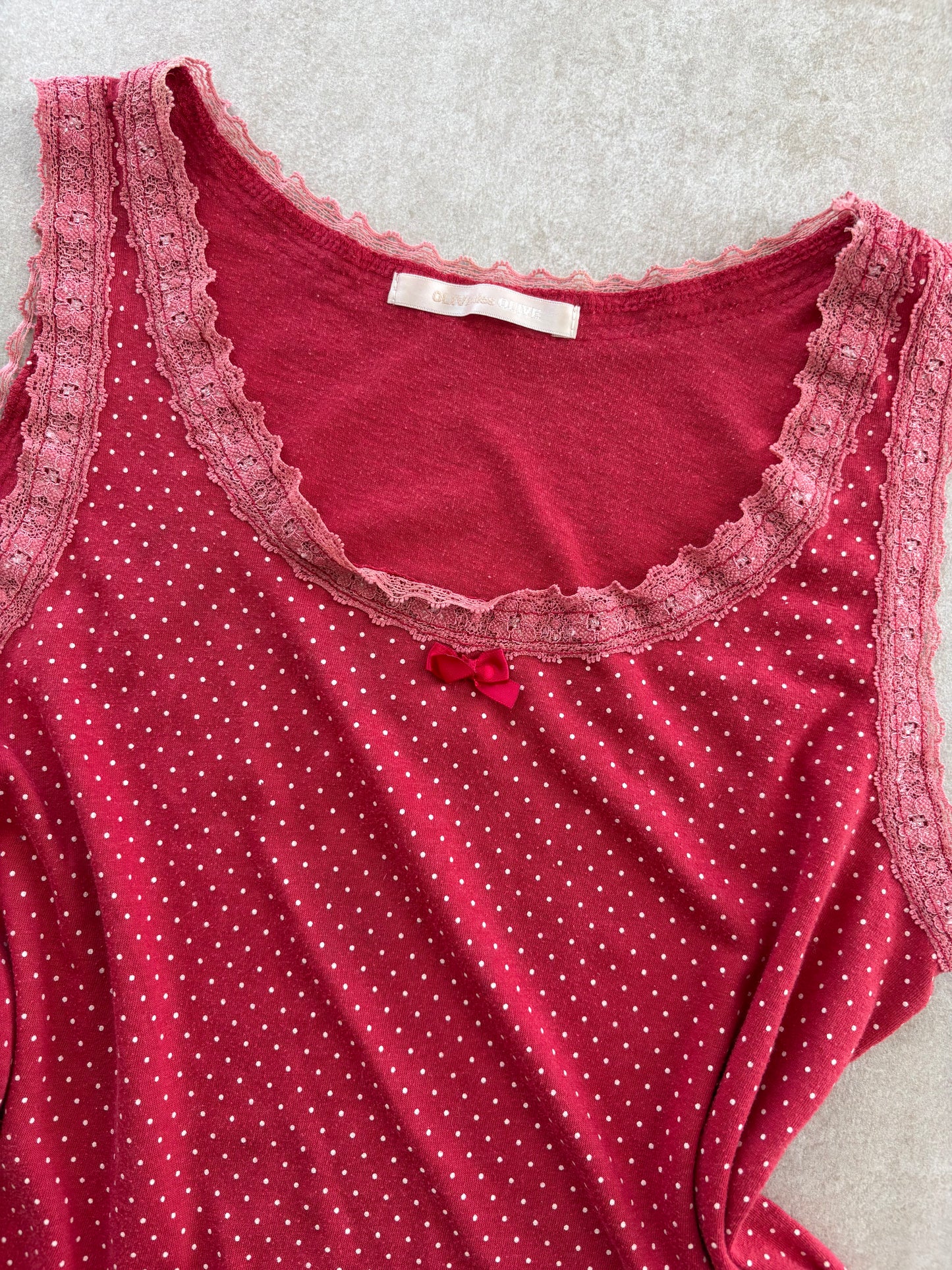 00's Japanese Red Polka Dot Tank Top