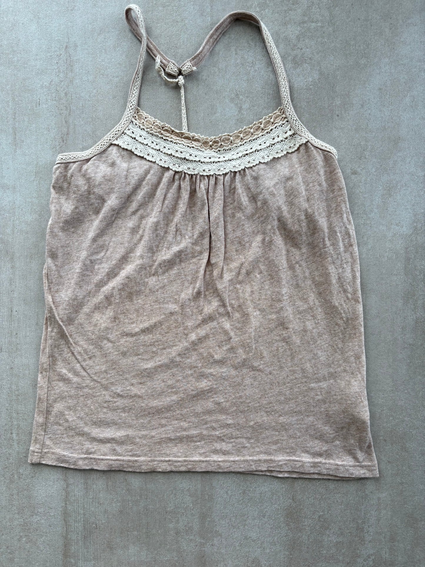 00's Japanese Beige Cotton Halter Top