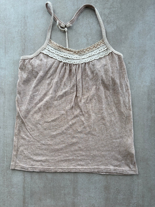 00's Japanese Beige Cotton Halter Top