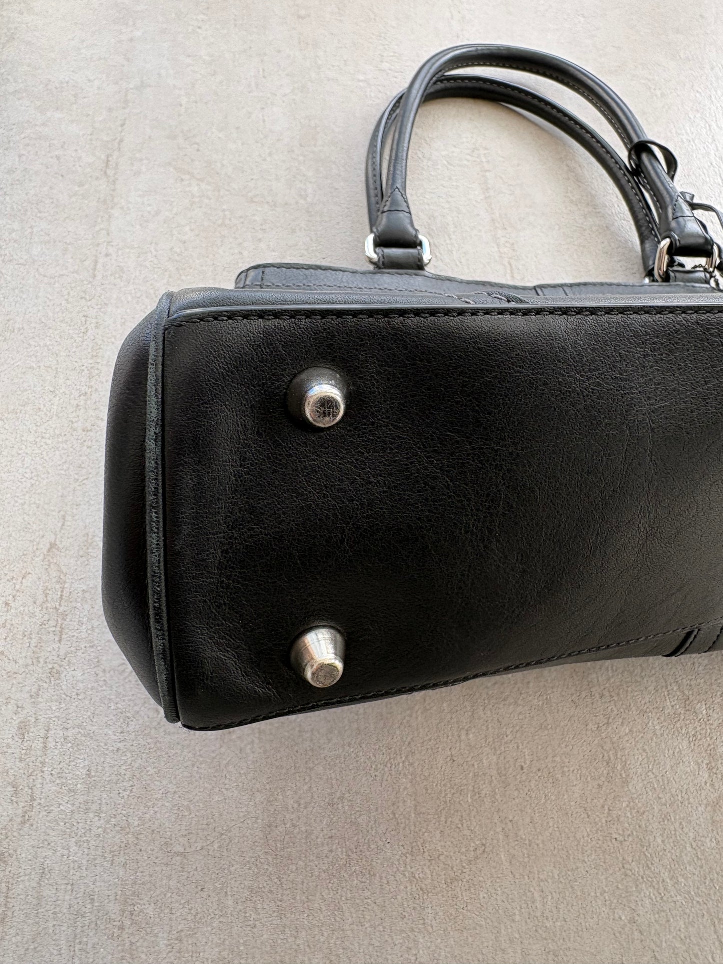 Coach Black Leather Small Hampton Satchel Bag