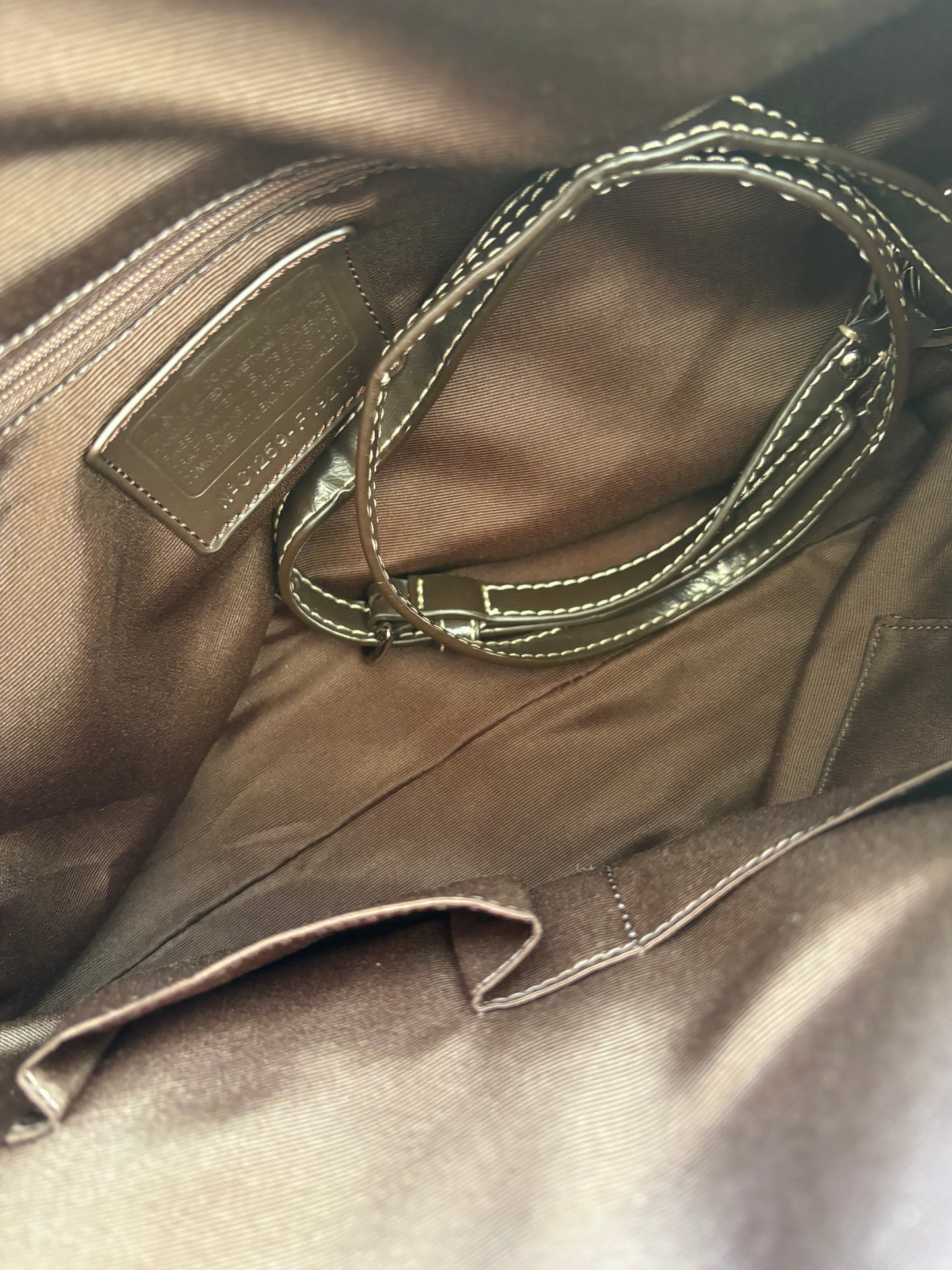 Coach Signature Stripe Shoulder Bag