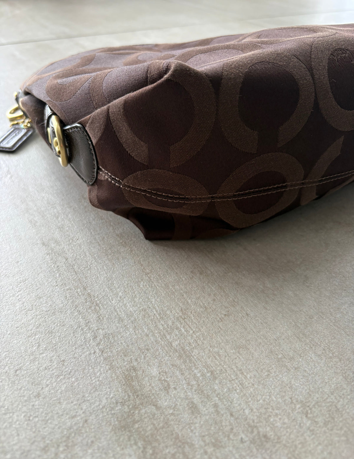 Coach Madison Op Art Hobo Bag Choc Brown