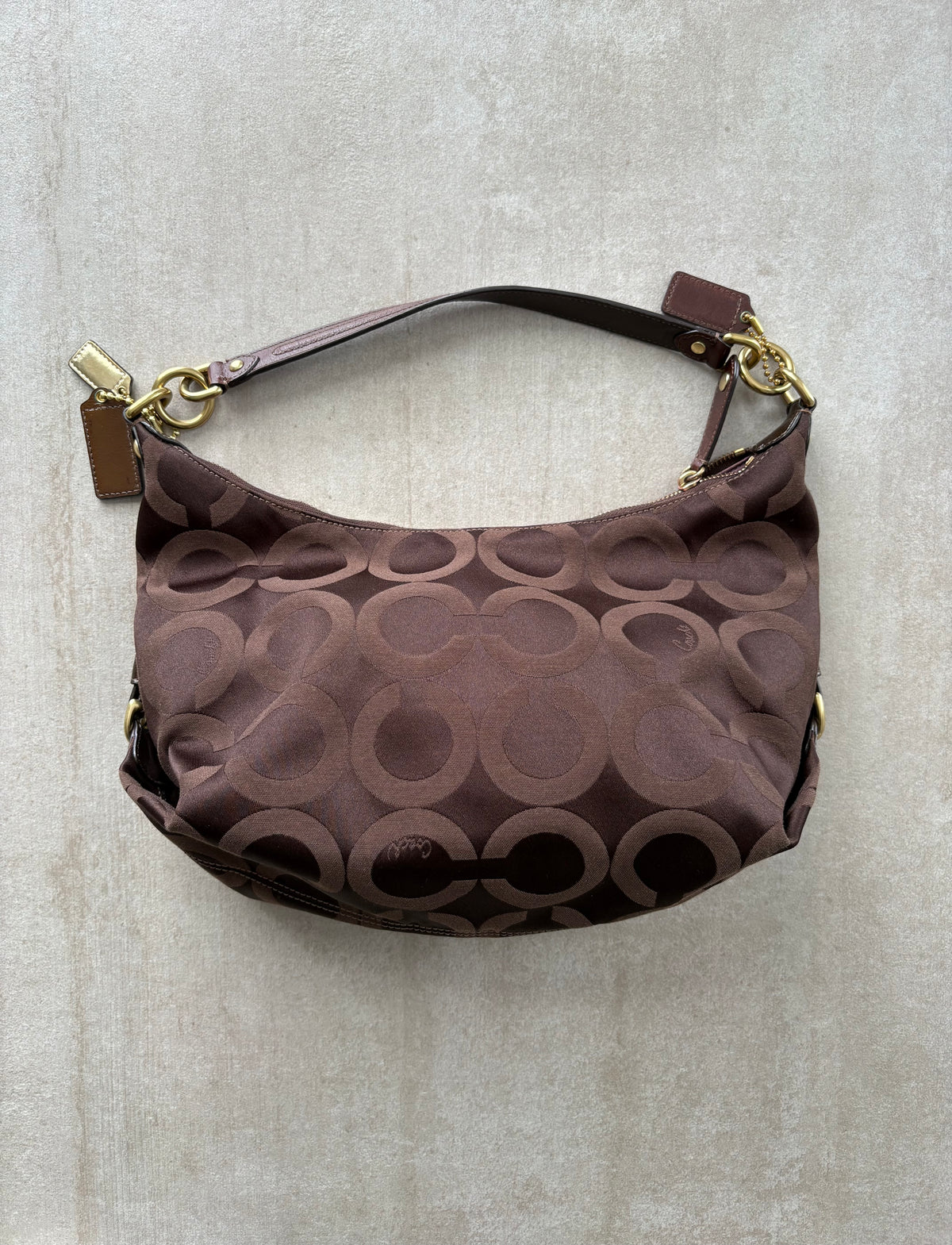 Coach Madison Op Art Hobo Bag Choc Brown