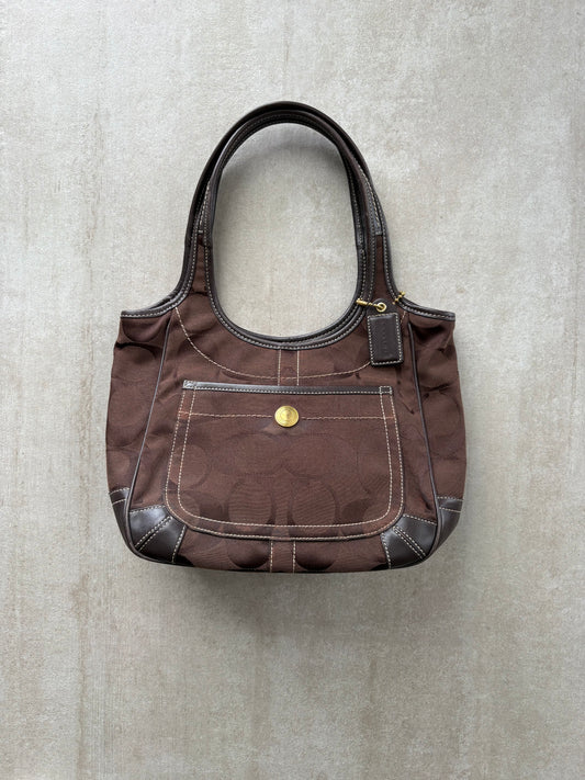 Coach Ergo Signature Tote Bag Choc Brown