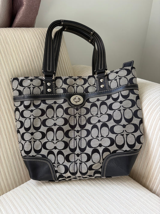Coach Hamptons Signature Turnlock Shoulder Bag