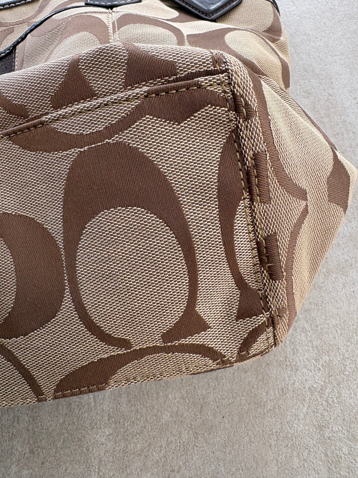Coach Signature Stripe Shoulder Bag