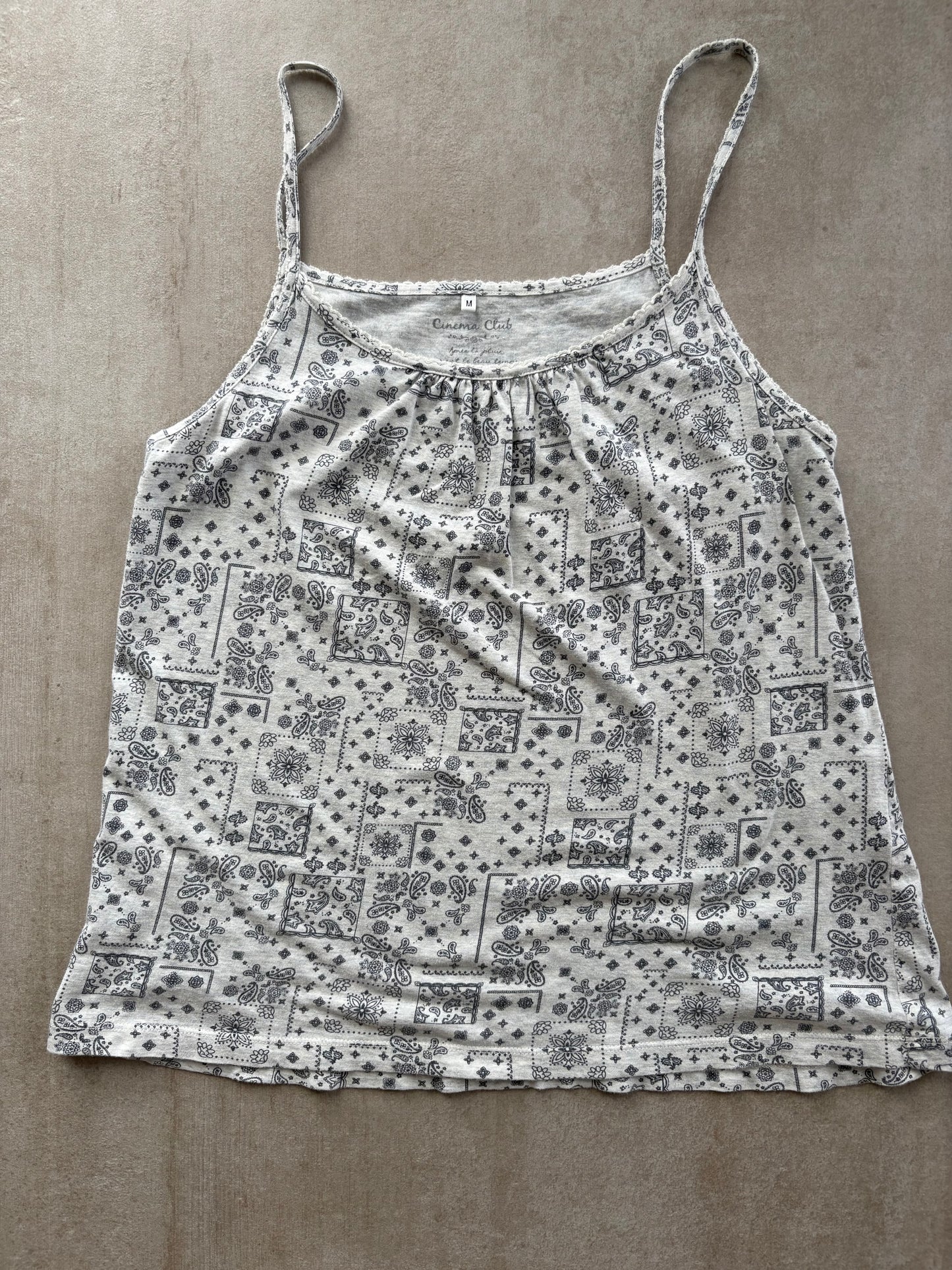 00's Japanese Geometric Cotton Cami
