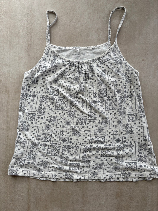 00's Japanese Geometric Cotton Cami