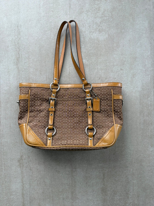 Coach Signature Brown Jacquard Gallery Tote