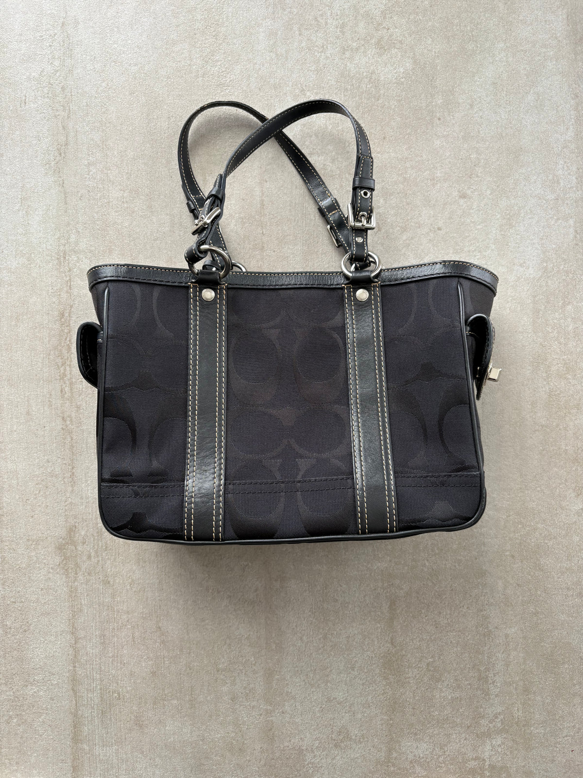 Coach Signature Black Canvas Tote