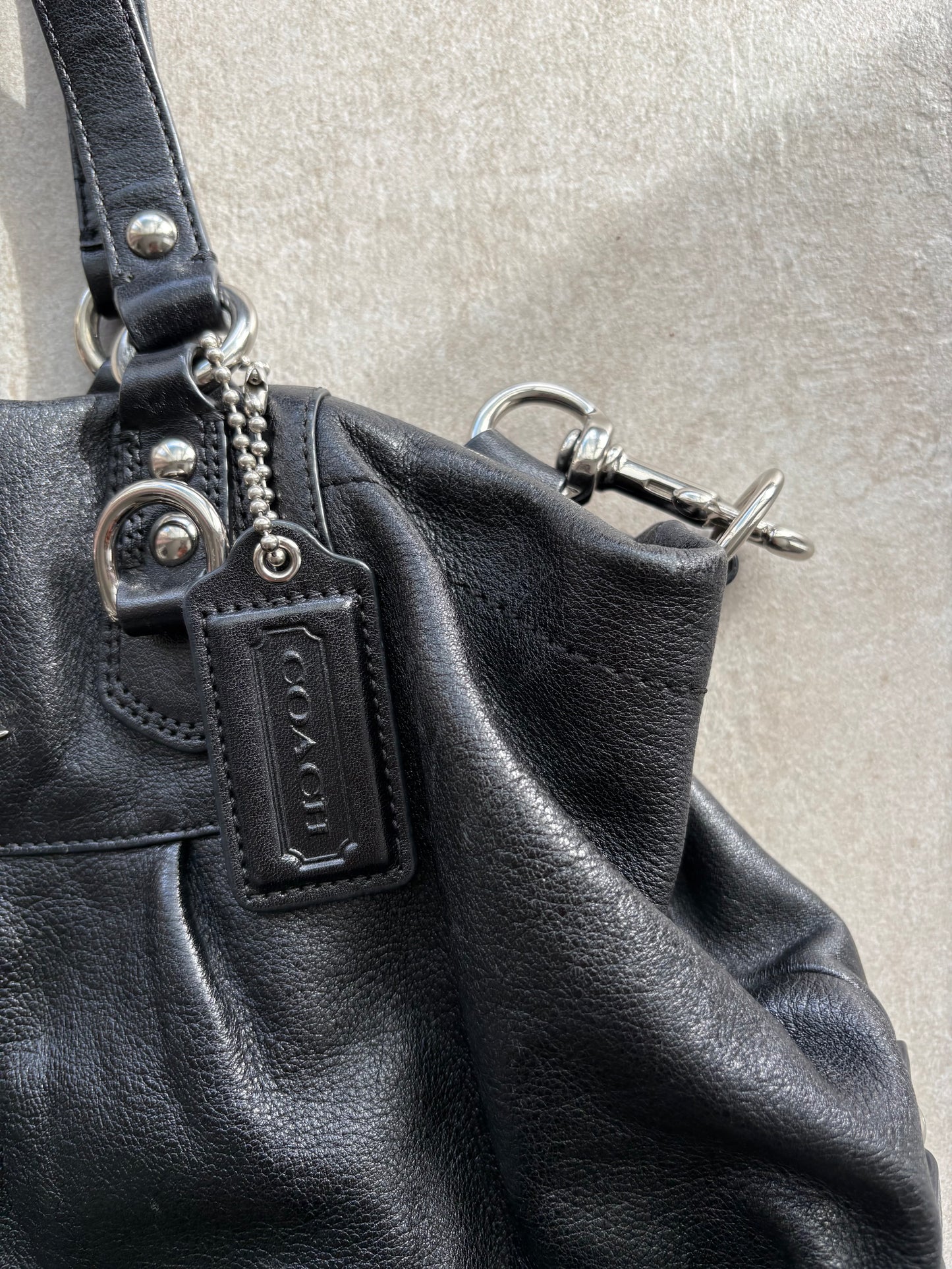 Coach Ashley Black Leather 2Way Shoulder Bag