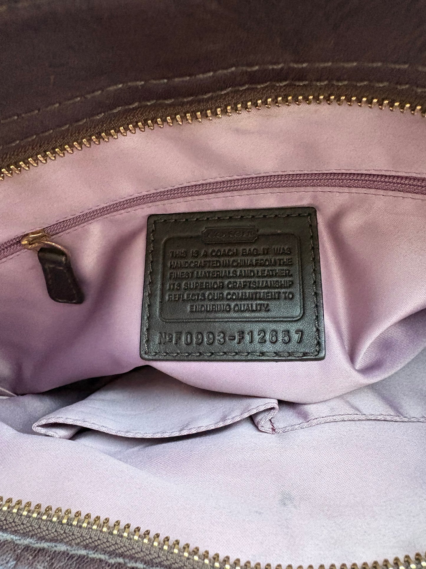 Coach Bag Zoe Signature Logo Hobo Brown Jacquard Large Shoulder Bag