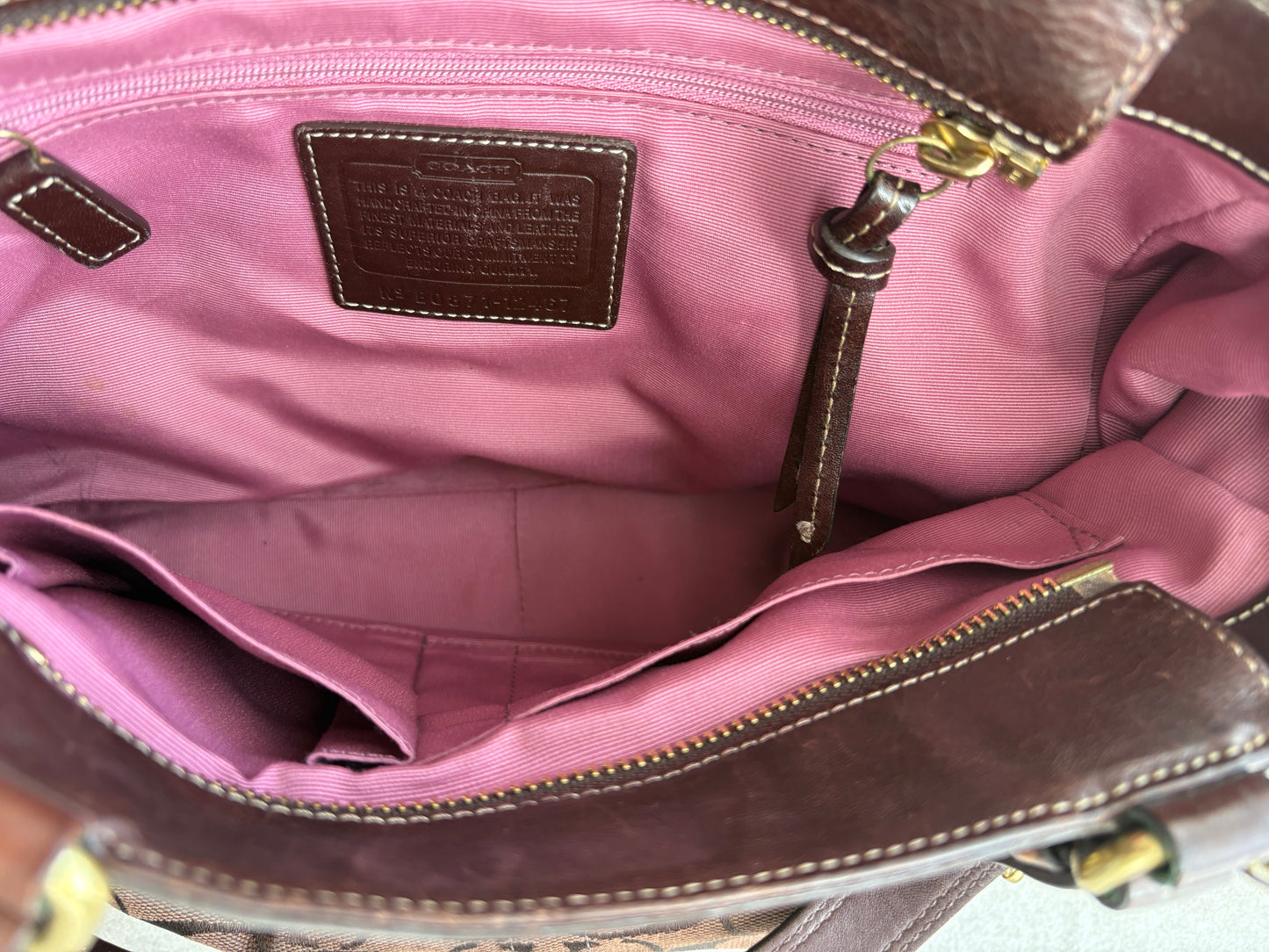 Coach Brown Hampton Canvas Shoulder Bag