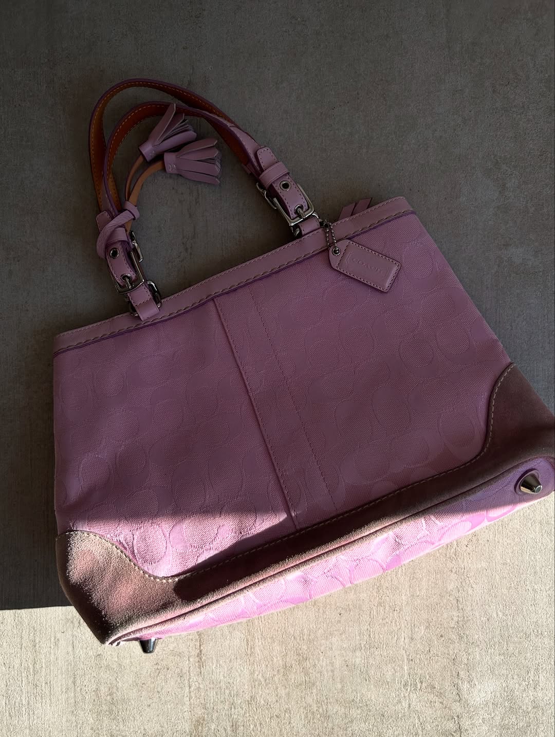 Coach Signature Pink Carryall Purse