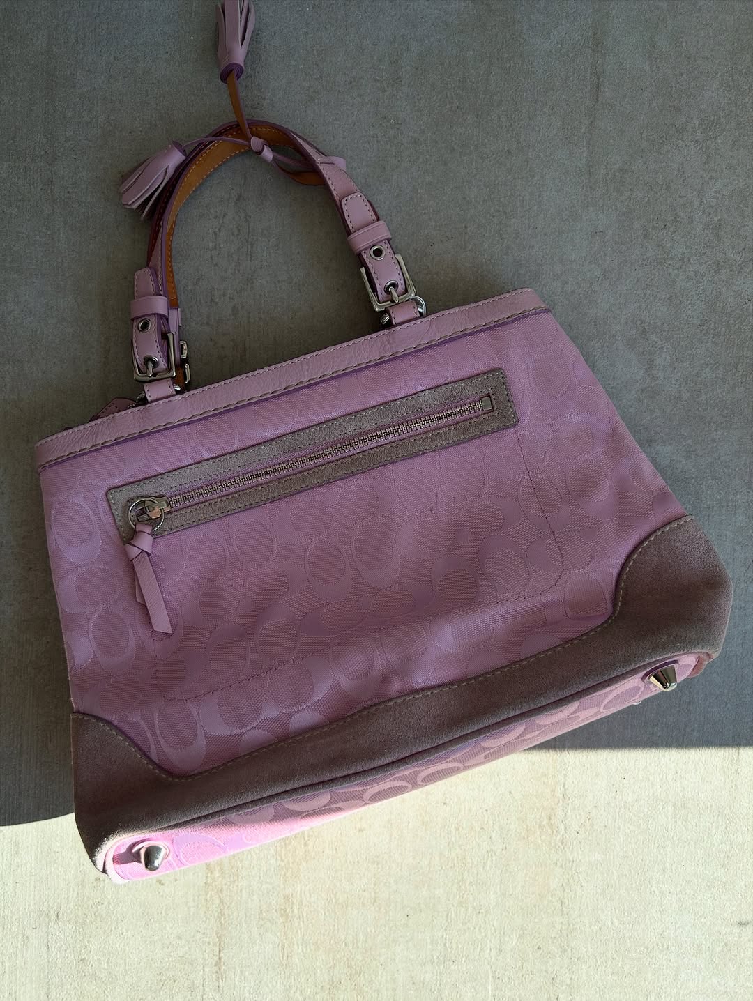 Coach Signature Pink Carryall Purse