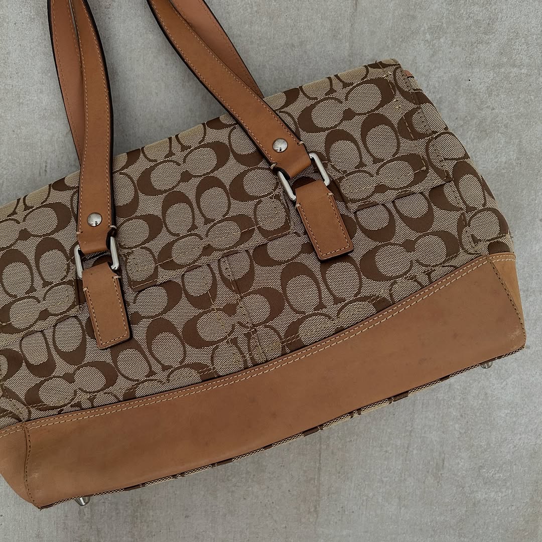 Coach Hamptons Khaki Tan Shopper Tote