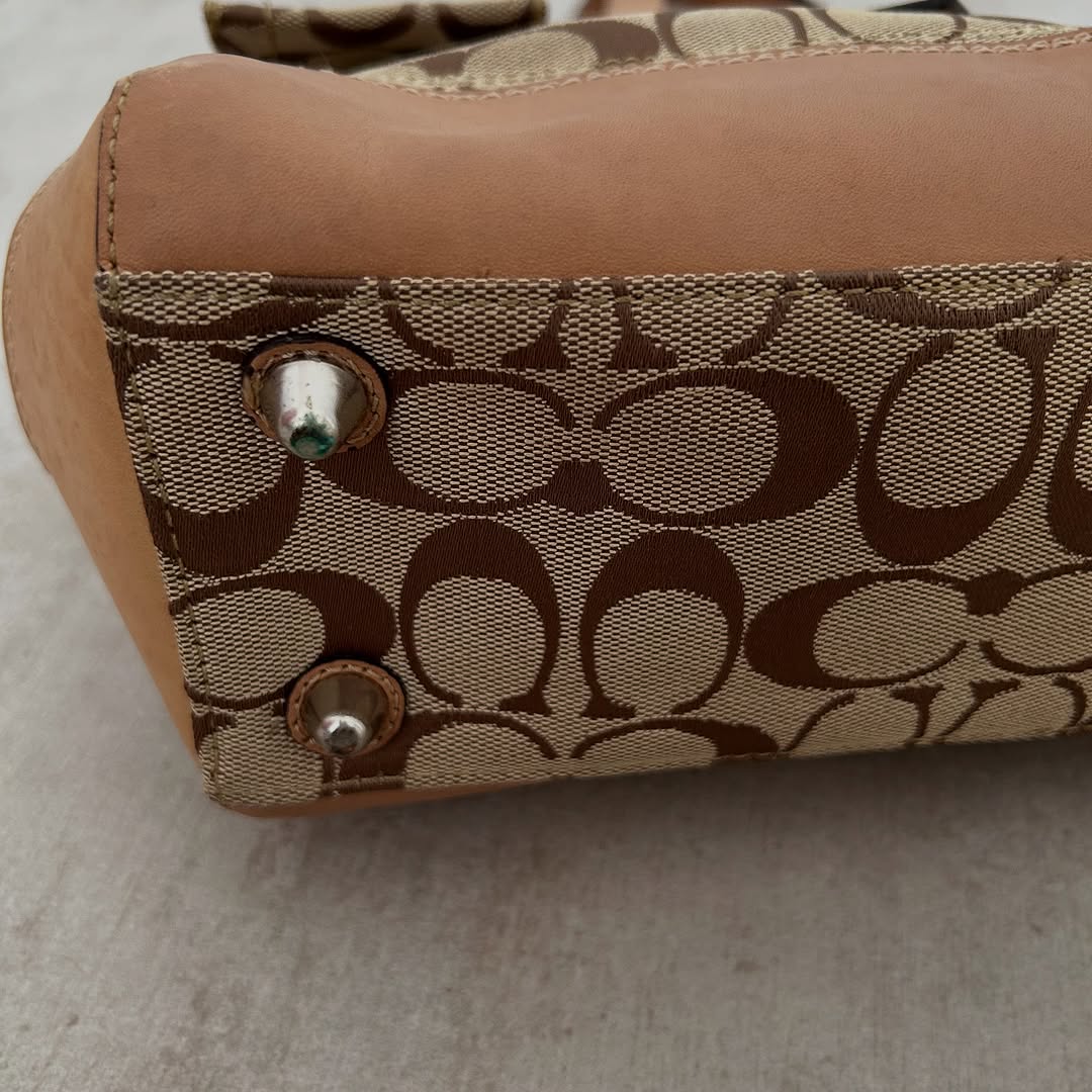 Coach Hamptons Khaki Tan Shopper Tote