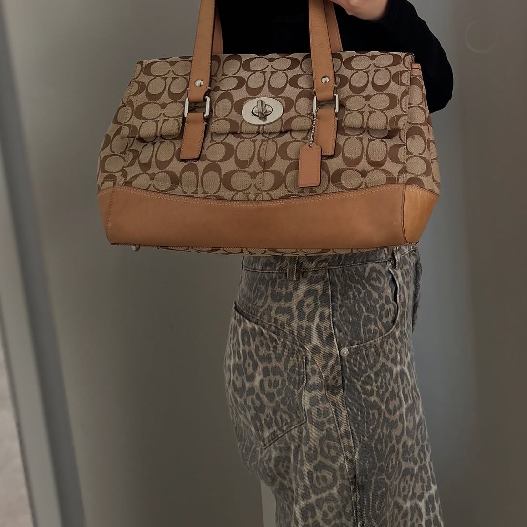 Coach Hamptons Khaki Tan Shopper Tote