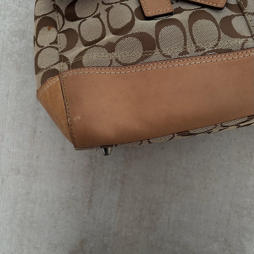 Coach Hamptons Khaki Tan Shopper Tote
