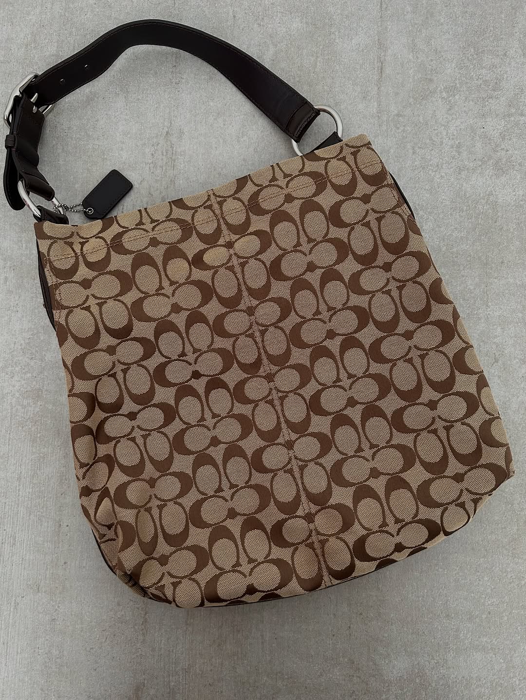Coach Brown Canvas Hobo Bag