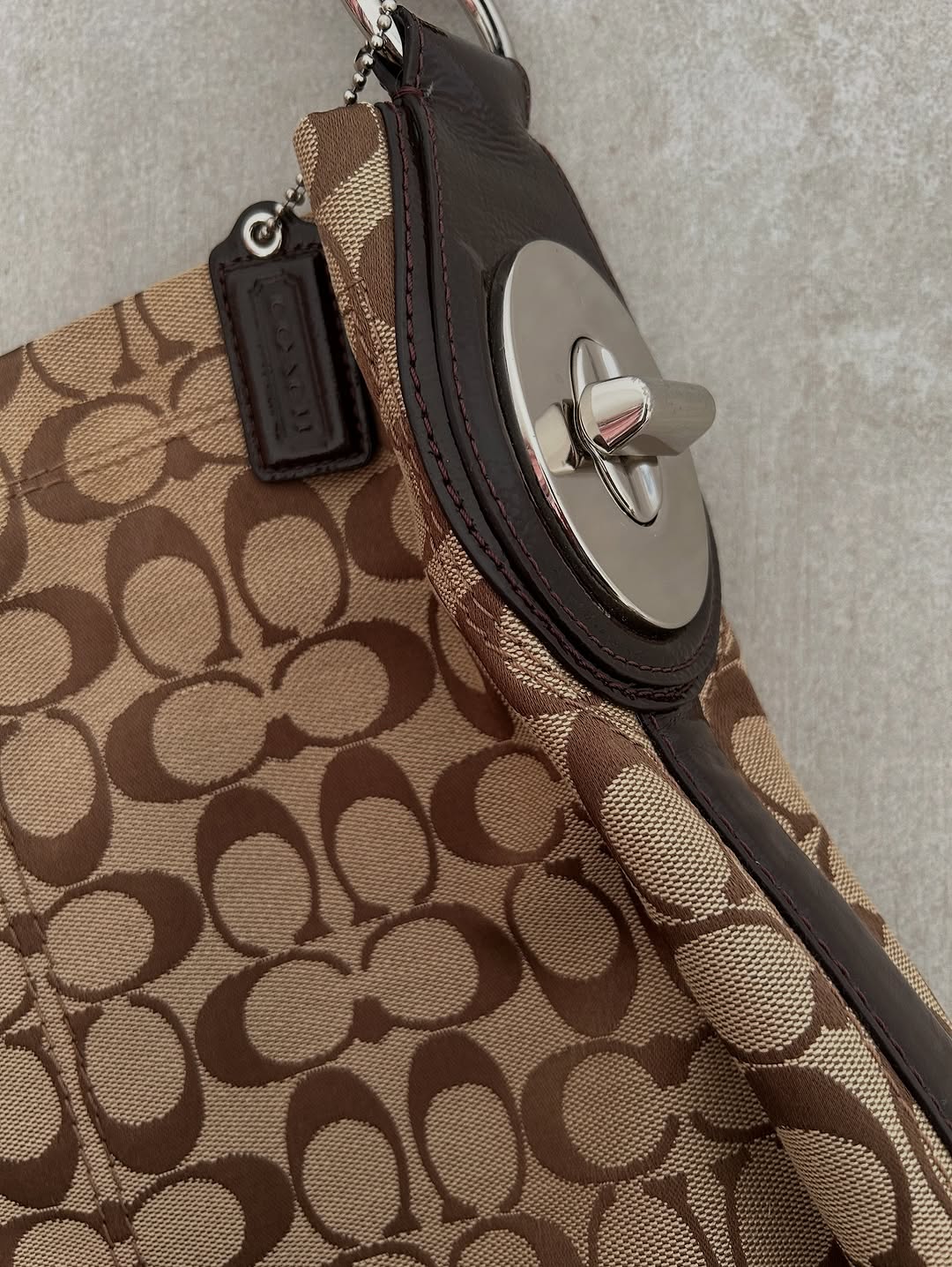 Coach Brown Canvas Hobo Bag