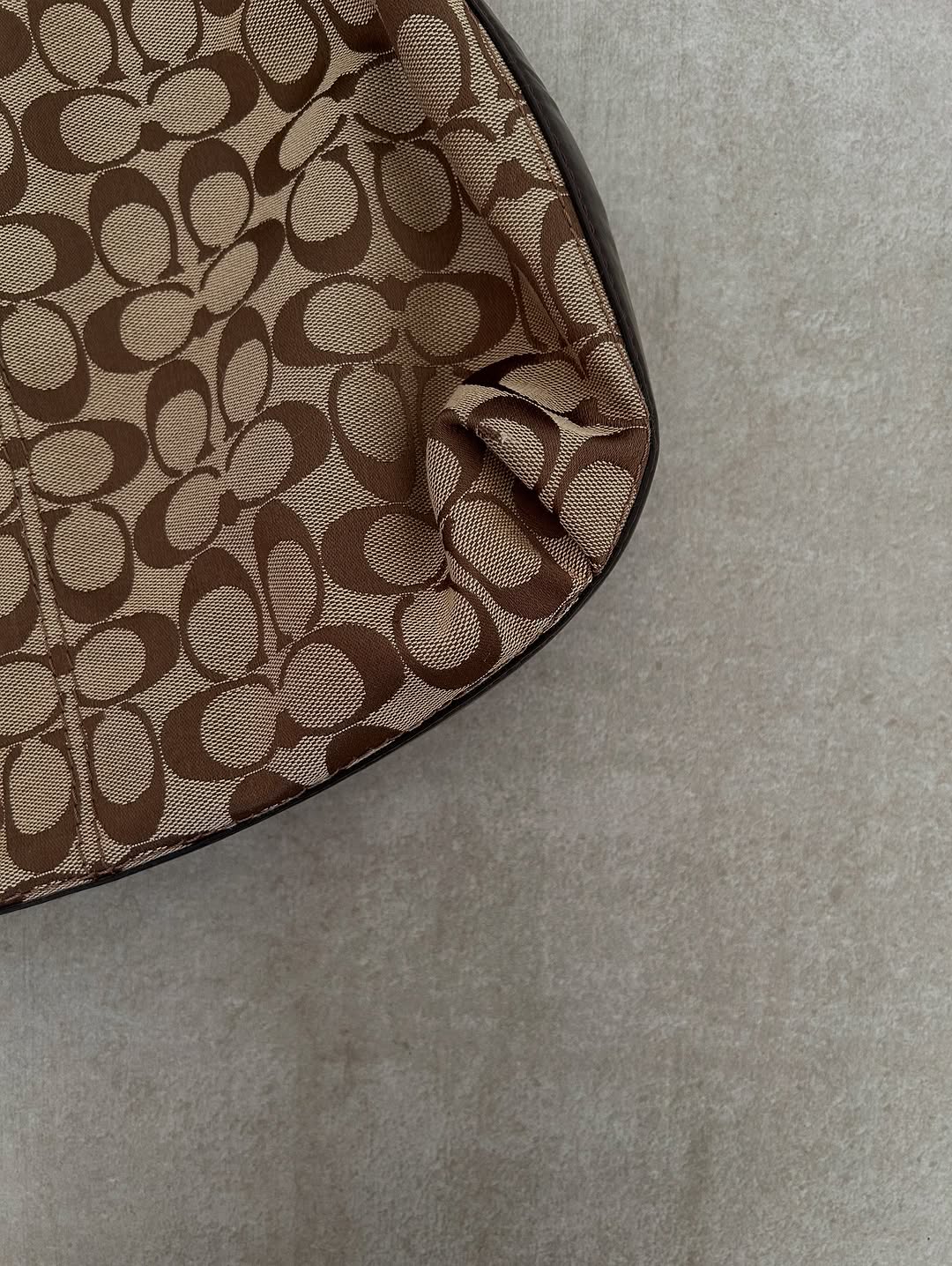 Coach Brown Canvas Hobo Bag