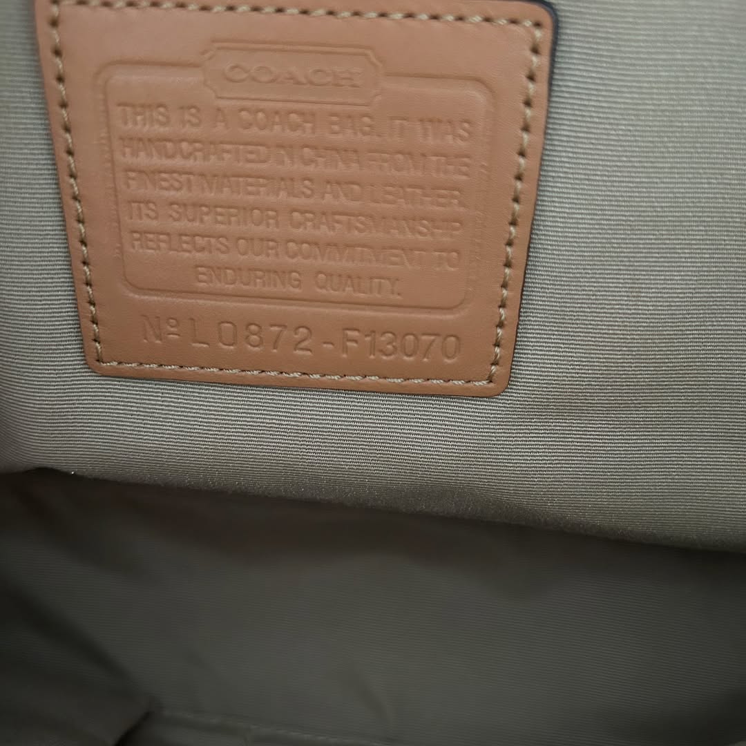 Coach Hamptons Khaki Tan Shopper Tote