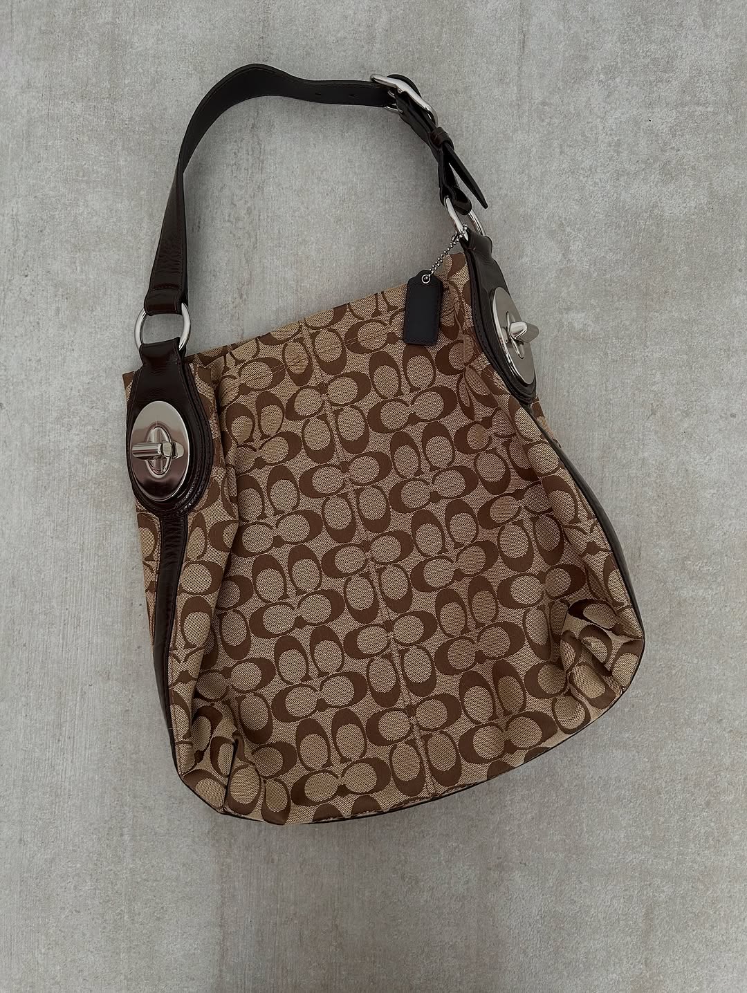 Coach Brown Canvas Hobo Bag