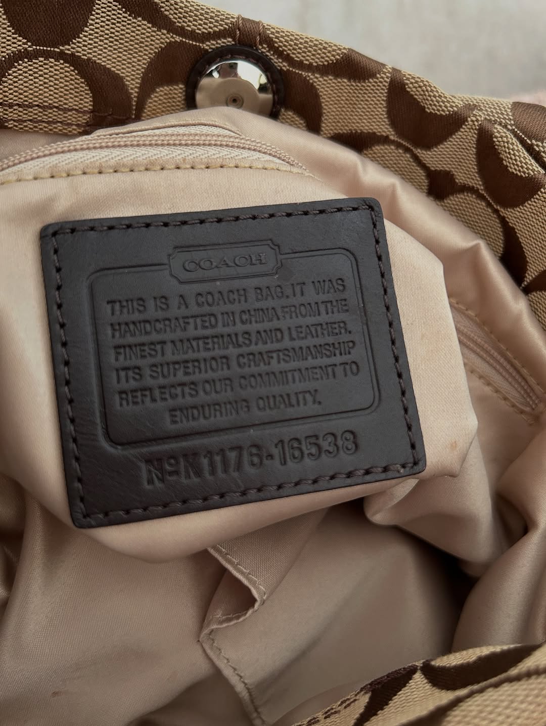 Coach Brown Canvas Hobo Bag