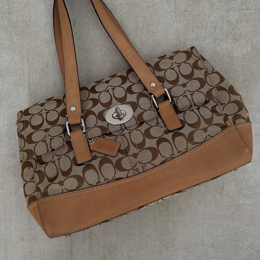 Coach Hamptons Khaki Tan Shopper Tote