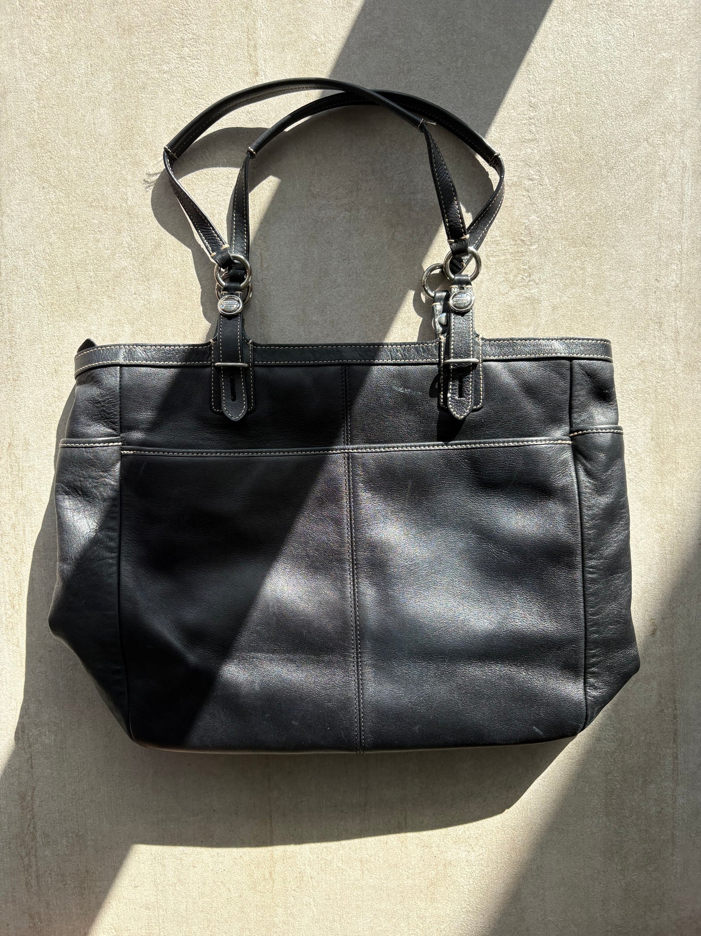 Coach Black Leather Tote Bag