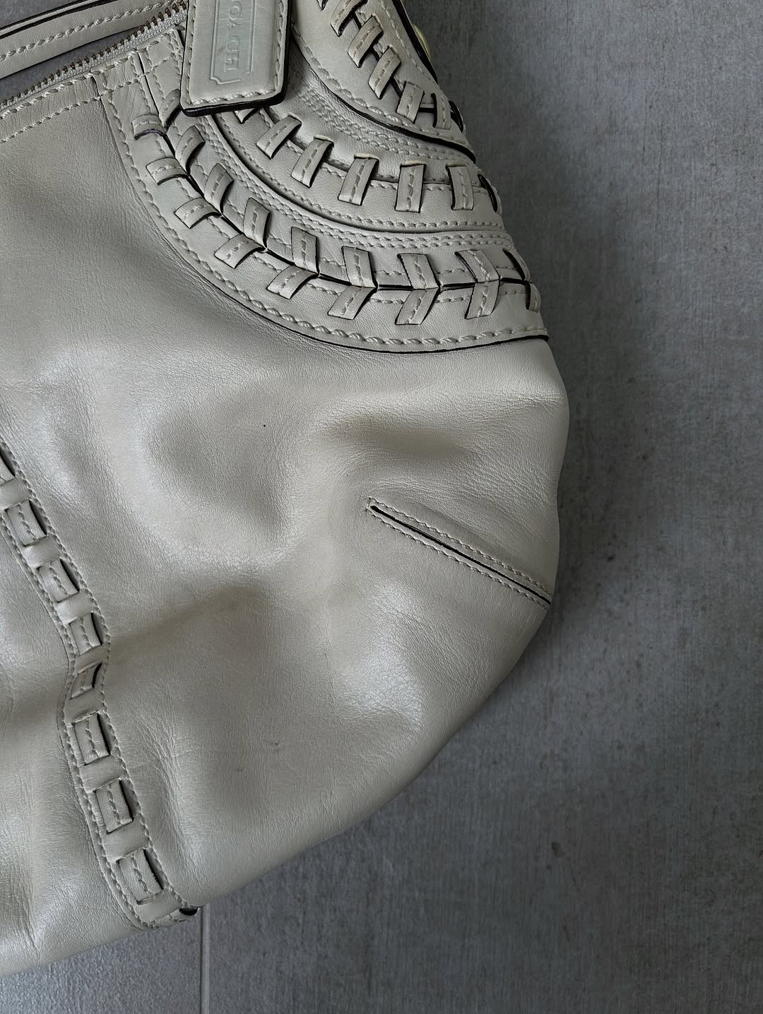 Coach Soho Hobo Bag With White Leather
