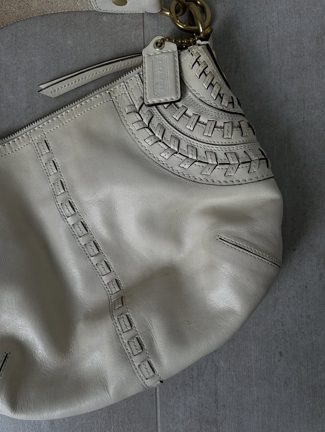 Coach Soho Hobo Bag With White Leather