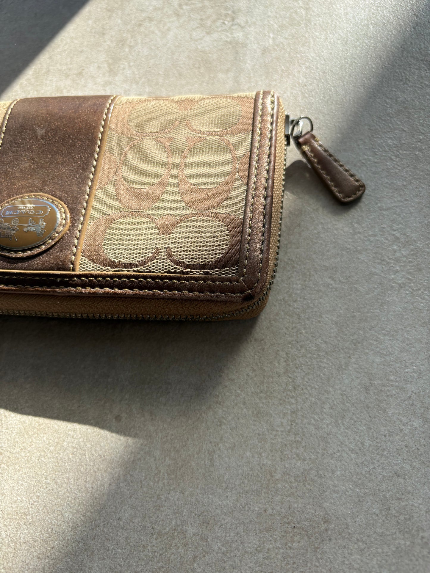 Coach Signature C Tan Wallet