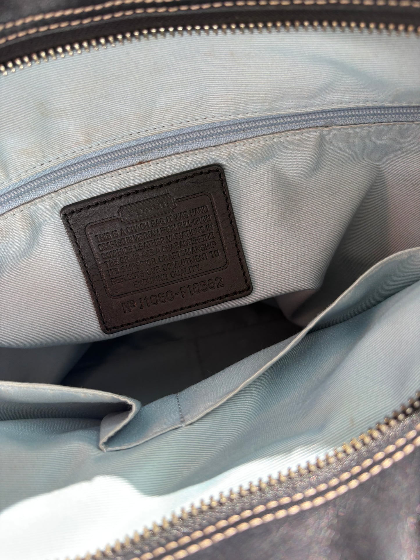 Coach Black Leather Tote Bag